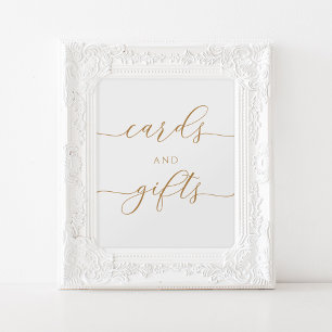 Elegante Karten und Geschenke Schild Poster