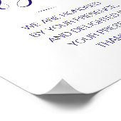 Elegante Karten und Geschenke Table Blue Wedding S Poster (Ecke)