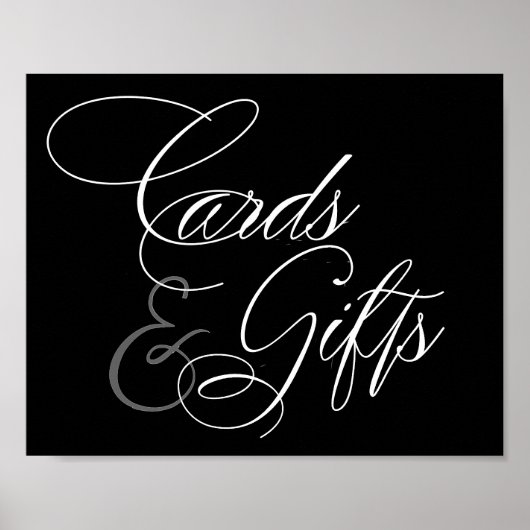 Elegante Karten und Geschenke Weiße Schrift | Tabe Poster (Vorne)