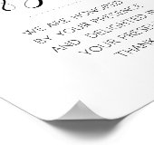 Elegante Karten und Geschenktische Hochzeitssymbol Poster (Ecke)