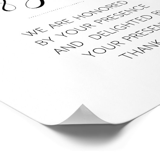 Elegante Karten und Geschenktische Hochzeitssymbol Poster (Ecke)