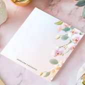 Elegante Kaskadierung Rosa Orchideen Personalisier Notizblock