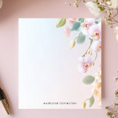 Elegante Kaskadierung Rosa Orchideen Personalisier Notizblock