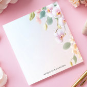 Elegante Kaskadierung Rosa Orchideen Personalisier Notizblock