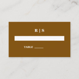 Elegante Kastanienbraun-Monogramm-Hochzeitsstiftun Platzkarte