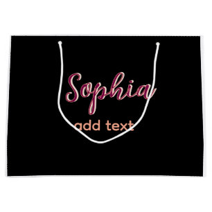 elegante kastanienbraune Schrift mit Namen Girl Bo Große Geschenktüte