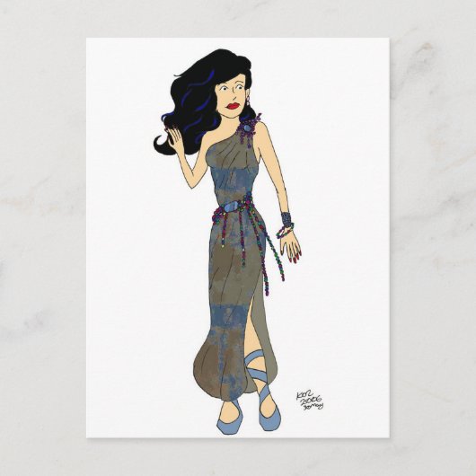 Elegante Kate Postkarte (Vorderseite)