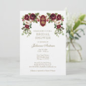 Elegante katholische Brautparty-Rose Einladung (Stehend Vorderseite)