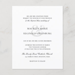 Elegante katholische Budget-Hochzeitseinladung