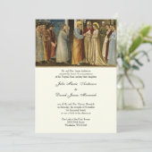 Elegante katholische Elfenbeinküche Empfang Combo Einladung (Stehend Vorderseite)