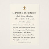 Elegante katholische Gastgeschenk Hochzeit Card (Rückseite)