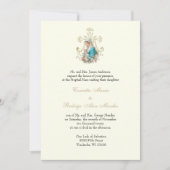 Elegante katholische gesegnete Mary Floral Wedding Einladung (Vorderseite)