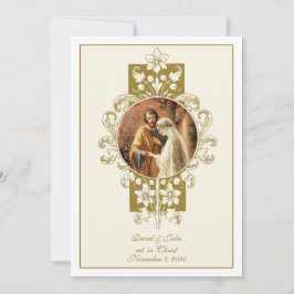 Elegante katholische Hochzeit Einladung