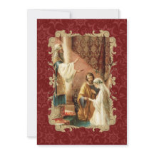 Elegante katholische Hochzeit Gold Burgund Einladu