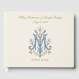 Elegante katholische Hochzeit im traditionellen ma Gästebuch