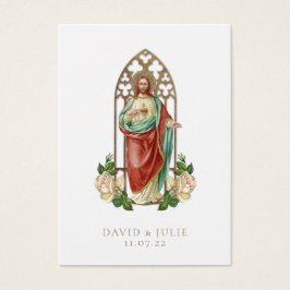 Elegante katholische Hochzeit Jesus-Gebetskarte