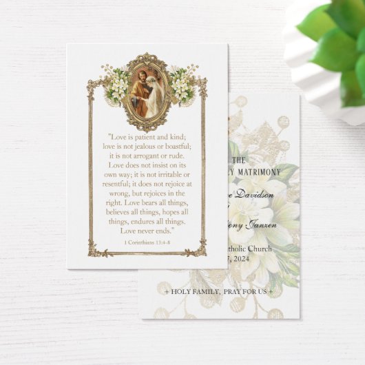 Elegante katholische Hochzeitsstipenkarte (Schreibtisch)