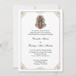 Elegante katholische Jungfrau Guadalupe Hochzeit Einladung