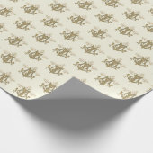 Elegante katholische Jungfrau Mary Gold Marian Cro Geschenkpapier (Ecke)