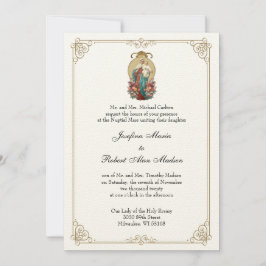 Elegante katholische Jungfrau Mary Jesus Wedding Einladung