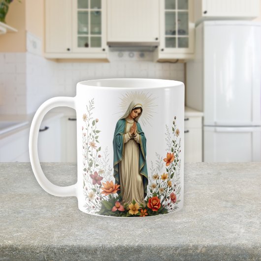 Elegante katholische Jungfrau Mary Prayer Kaffeetasse