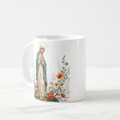 Elegante katholische Jungfrau Mary Prayer Kaffeetasse (Vorderseite Links)