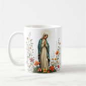 Elegante katholische Jungfrau Mary Prayer Kaffeetasse (Links)