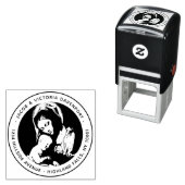 Elegante katholische Madonna und Rücksendeadresse  Permastempel (Beispiel)