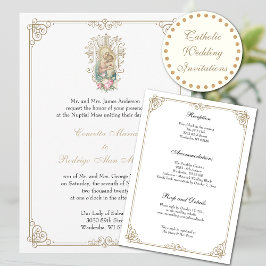 Elegante katholische Mary & Jesus Wedding Einladung