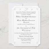 Elegante katholische Mit Monogramm Einladung zur H (Vorderseite)