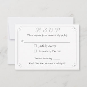 Elegante katholische Mit Monogramm Hochzeitsaktion RSVP Karte