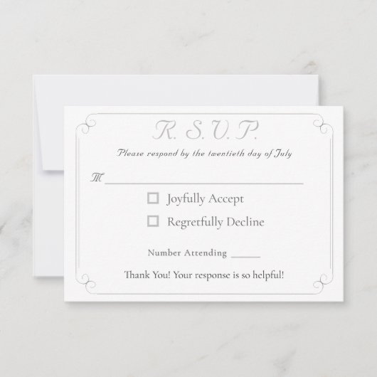 Elegante katholische Mit Monogramm Hochzeitsaktion RSVP Karte (Vorderseite)