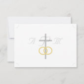 Elegante katholische Mit Monogramm Hochzeitsaktion RSVP Karte (Rückseite)