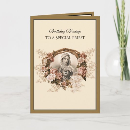 Elegante katholische Priester Gold Jungfrau Mary Karte (Vorderseite)