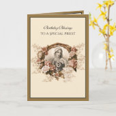 Elegante katholische Priester Gold Jungfrau Mary Karte (Gelbe Blume)