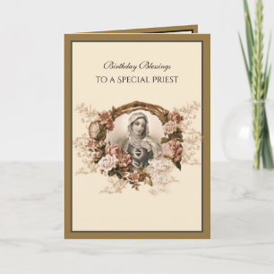 Elegante katholische Priester Gold Jungfrau Mary Karte