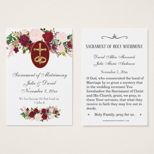 Elegante katholische Rose Gebet Hochzeit Heilige K (Vorne & Hinten)