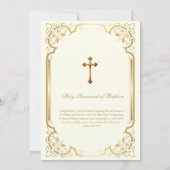 Elegante katholische Taufe Christening Einladung (Rückseite)