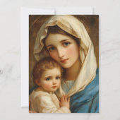 Elegante katholische Taufe Mary Jesus Gold Einladung (Rückseite)