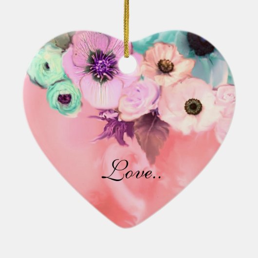 ELEGANTE KATZE,GROSSE DIVA HAT UND ROSE Herzmuskel Keramikornament (Hinten)