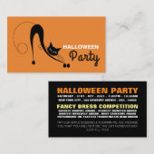Elegante Katze, Halloween-Party Ticket Einladung (Vorne/Hinten)