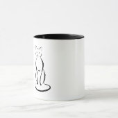 Elegante Katze mit der grüne Augen-Tasse Tasse (Zentrum)