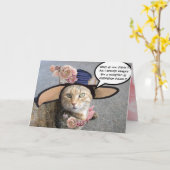 ELEGANTE KATZE MIT DIVA HAT, PINK ROSES Mutter Day Karte (Gelbe Blume)