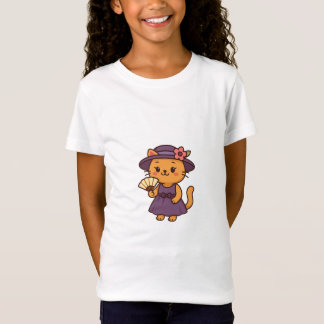 Elegante Katze mit Fächer T-Shirt