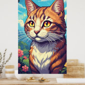 Elegante Katze mit glitzernden goldenen Augen Poster (Küche)