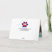 ELEGANTE KATZE MIT GROSSEM DIVA HAT, PINKROSE Gebu Karte (Rückseite)