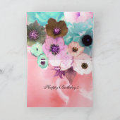 ELEGANTE KATZE MIT GROSSEM DIVA HAT, PINKROSE Gebu Karte (Innenseite)