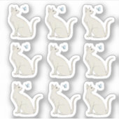 Elegante Katze mit Schmetterling Aufkleber (Vorderseite)