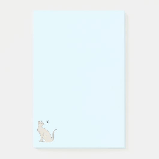 Elegante Katze mit Schmetterling Post-it Klebezettel (Vorderseite)