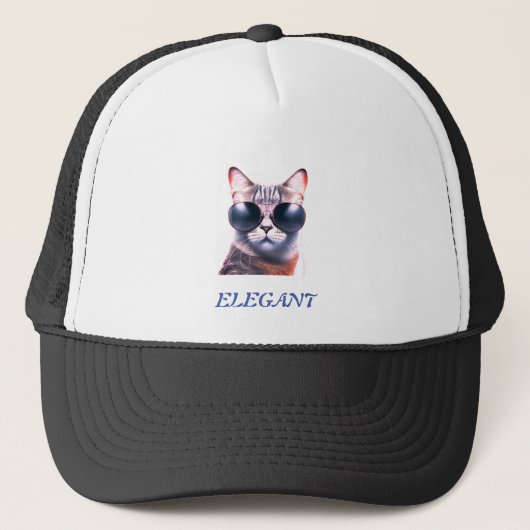 elegante Katze mit Sonnenbrille Trucker Hat / Cap Truckerkappe (Vorderseite)